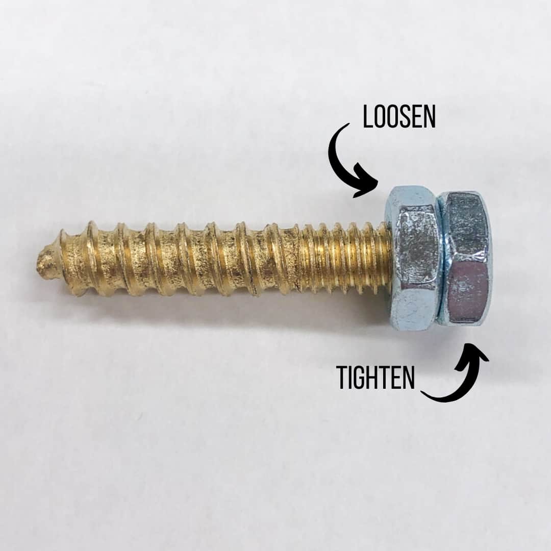 how to tighten and loosen the nuts on the hanger bolts so they lock into place