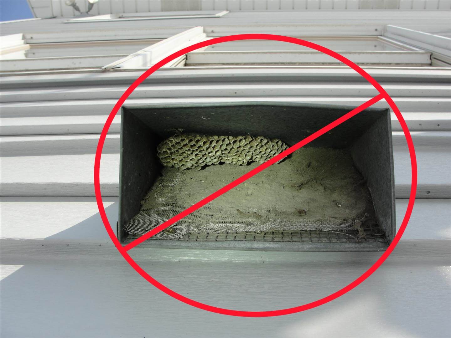 Window screen at the gas inlet