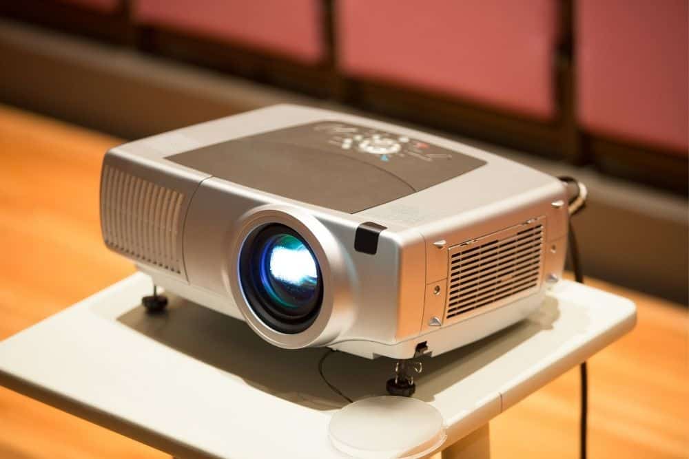 projector placed on a table