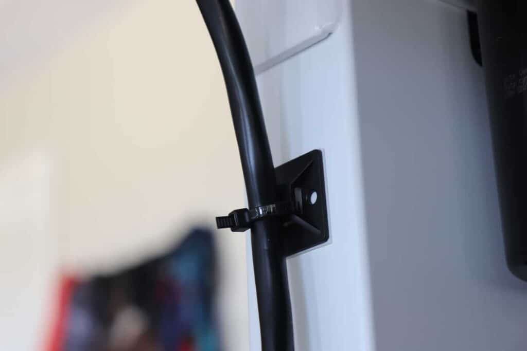cable being managed with clip