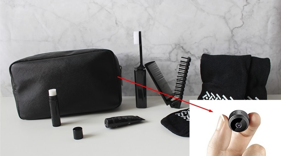 Cosmetic bag hidden camera