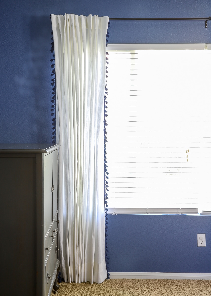 white curtain in front of the window