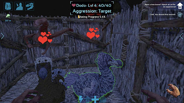 Baby Dodo hatches near some fires in Ark Mobile