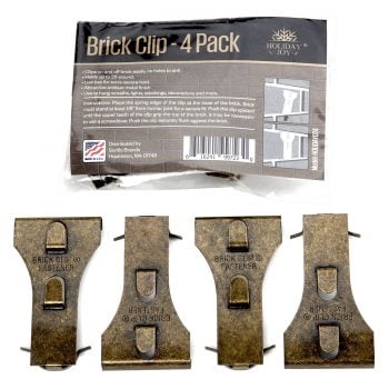 Middle Class Dad Holiday Joy - 4 Metal Tile Clamps - Holds Up to 25 Pounds - Fits Brick 2-1/8" to 2-1/2" in Height - Made in USA (4 Packs) how to hang Christmas lights on a brick wall