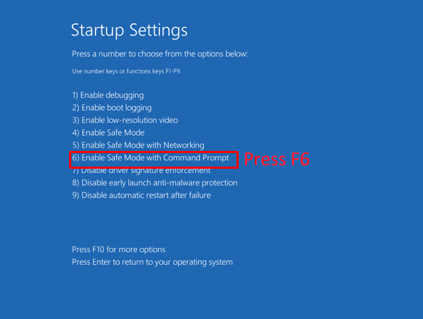 Windows 8 enable safe mode with command prompt in startup settings