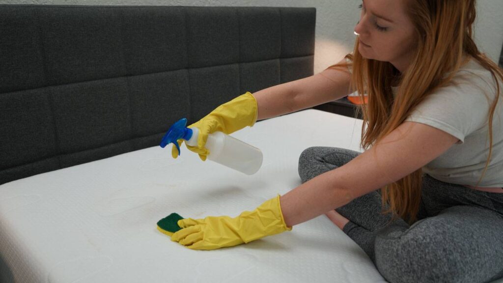 how to clean vomit mattress bed