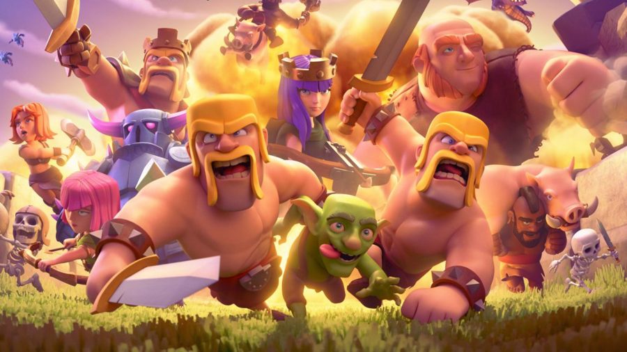 Cheating in Clash of Clans; promotional image showing many heroes on the battlefield