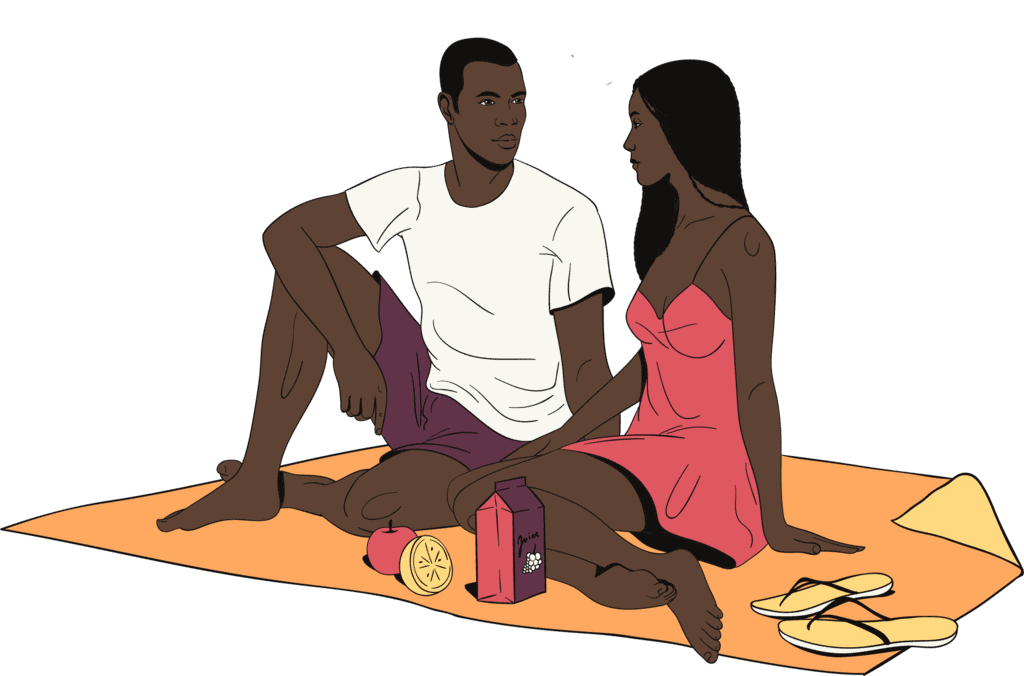 Couple is having picnic