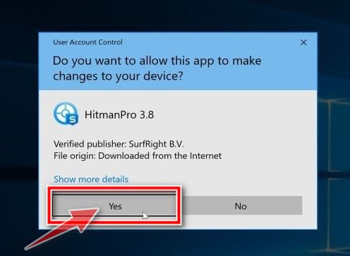 Windows asking for permissions to run the HitmanPro setup file - Help Guide