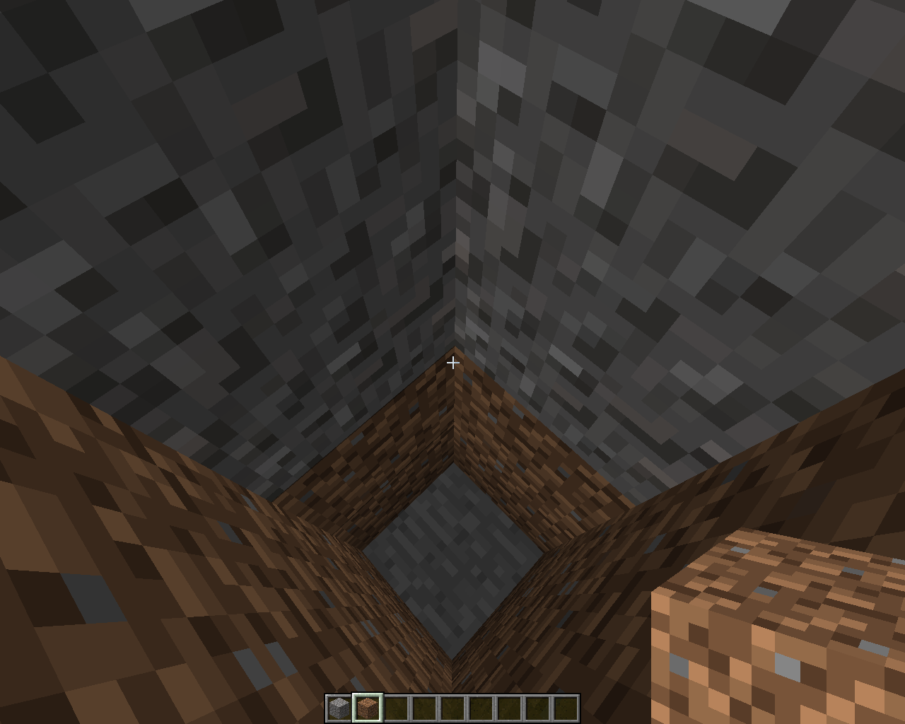 dig to a block below the gravel