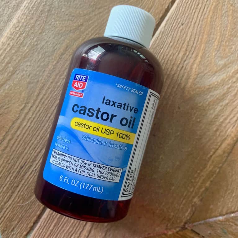 castor oil on the table