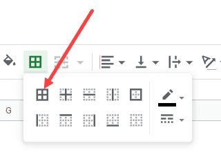 Hide Gridlines in Google Sheets - but apply borders to a range of cells
