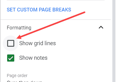 Uncheck Show Gridlines option to not print gridlines