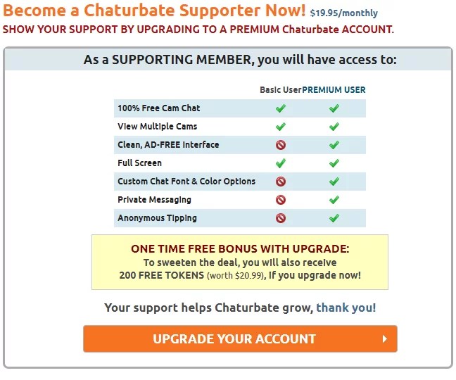Mã thông báo CHATURBATE miễn phí lên đến 700 mã thông báo miễn phí
