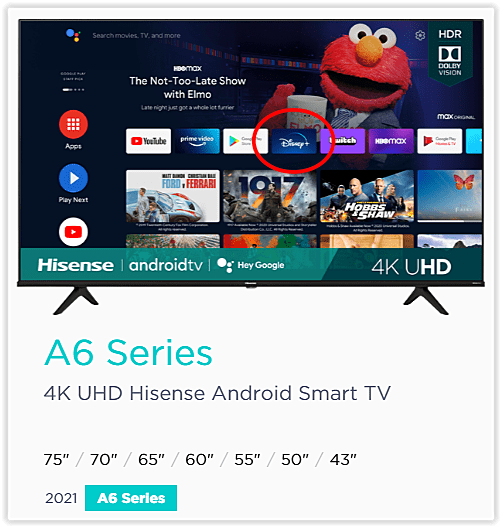 Android TV Hisense A6 Series 2021