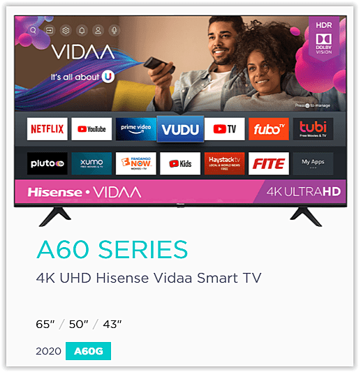 TV Hisense A60 Series VIDAA 2020
