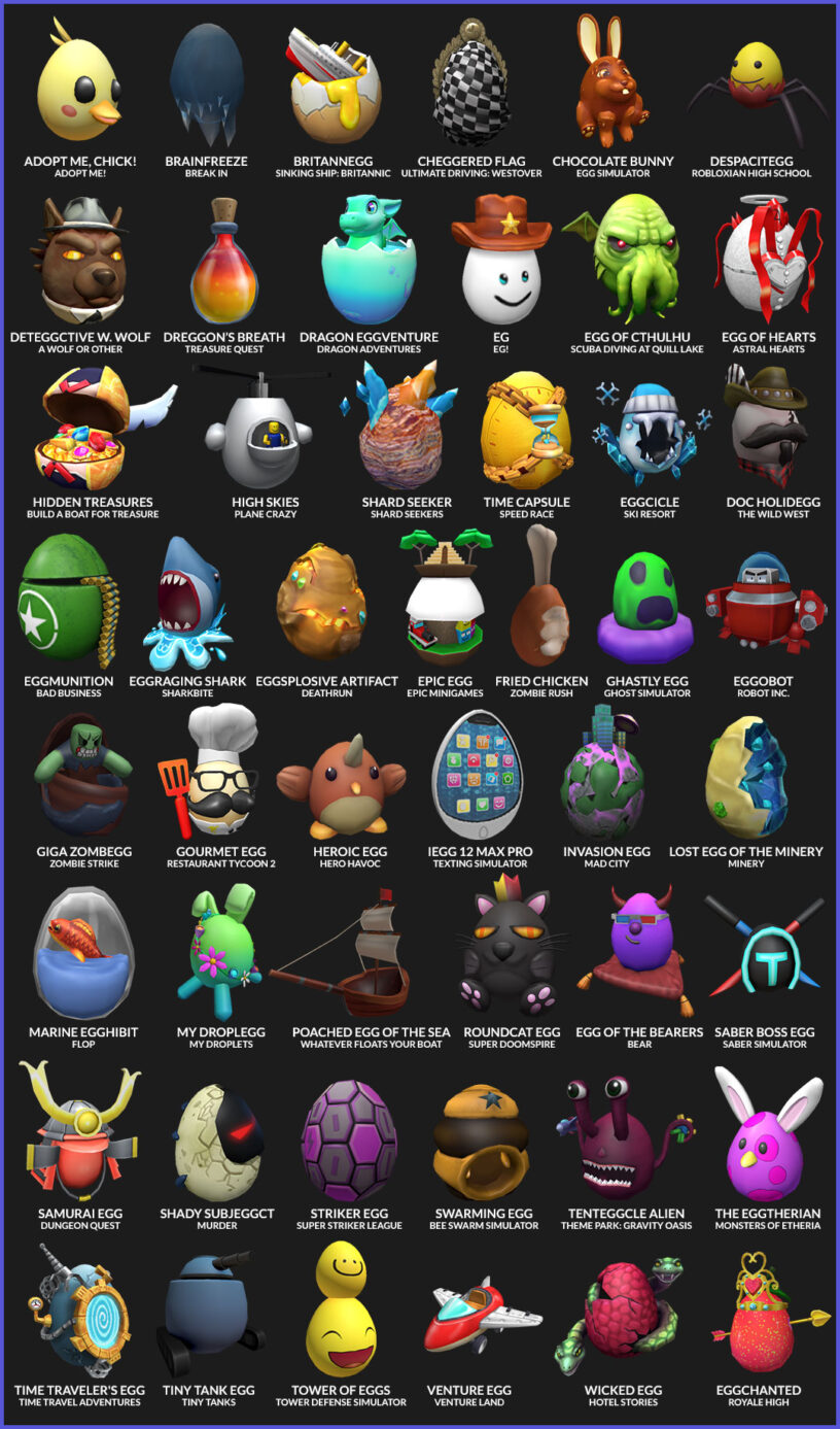 roblox egg hunt 2020 list