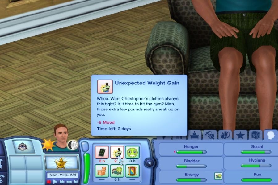 Sims 3 Unexpected weight gain mood