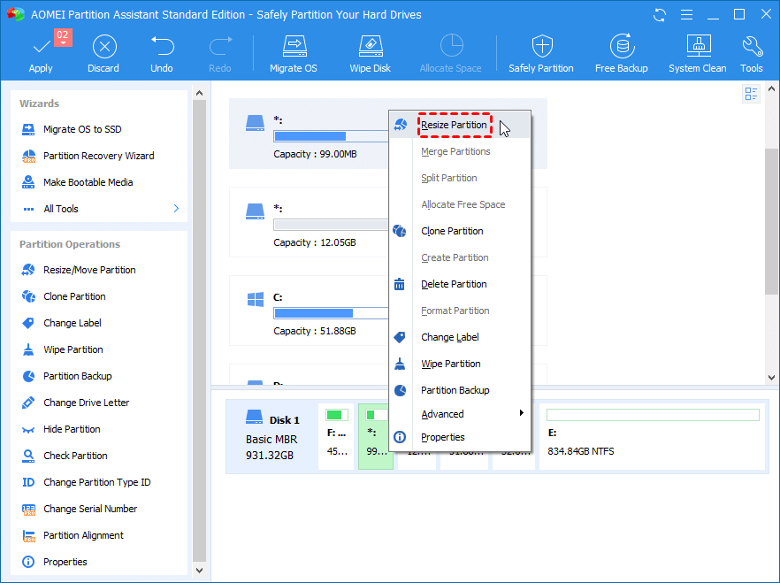 Resize System Reserved Partition