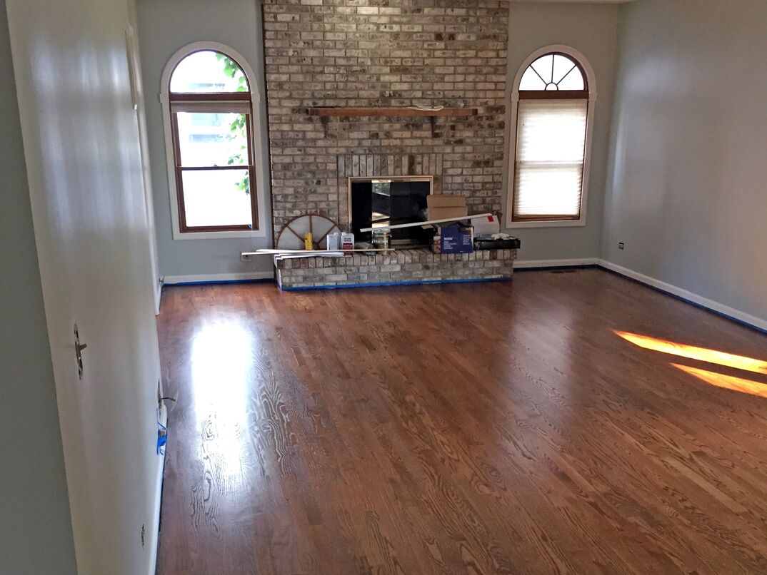 new colored and polyurethaned hardwood floors