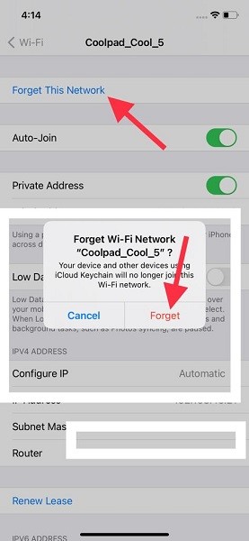 Forget Wi-Fi network