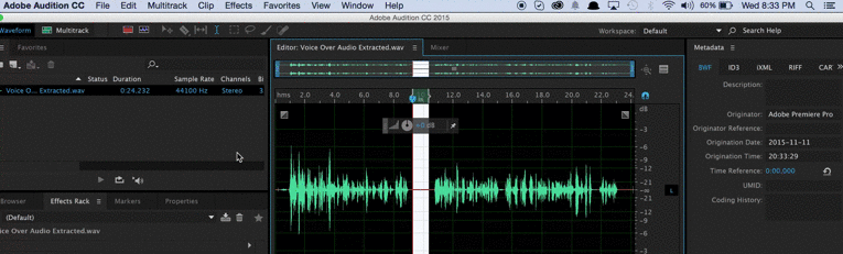 Clean up audio in Premiere Pro in 30 seconds: Capture a noisy print, part 2