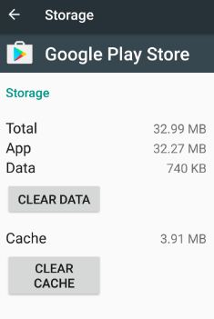 Clear cache and play store to fix app errors