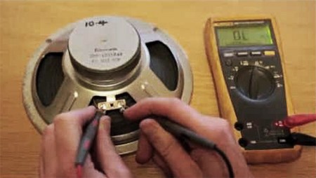 using a multimeter to test a blown speaker
