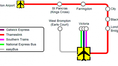 Gatwick To London - Location of London Termini Map