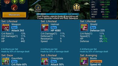 Raid Shadow Legends Frozen Banshee Artifacts and Stats Reference for Budget Unkillable Clan Boss Team