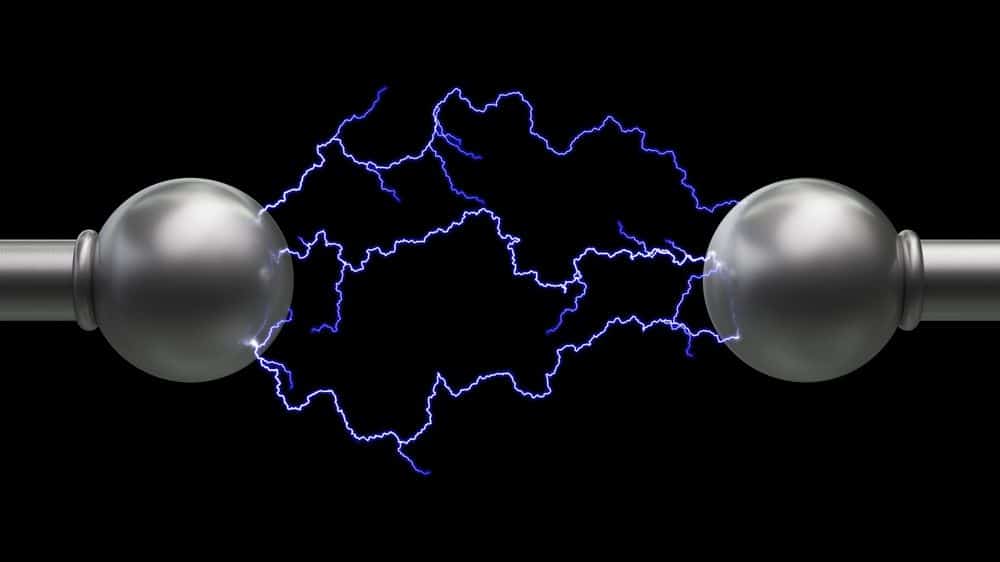 Electric current generates sparks
