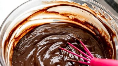 bowl of chocolate ganache without cream