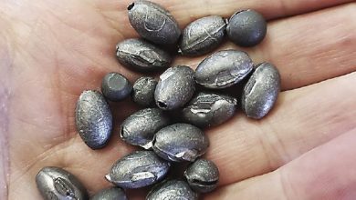 Lead egg sinkers.