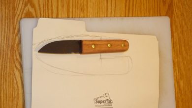 Vintage Homemade knife placed on table.