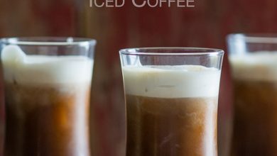 Sea Salt Iced Coffee Recipe with Sea Salt Cream in glasses