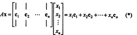 by linear combination of columns A: