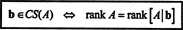 not in CS(A), the rank of