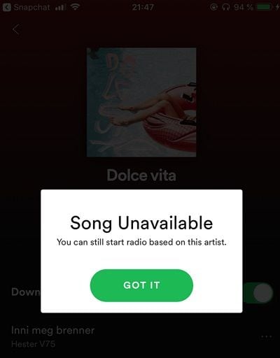 spotify song not available