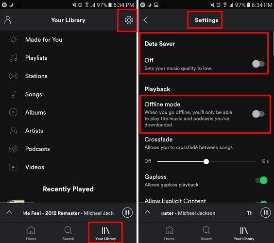 change spotify playback settings