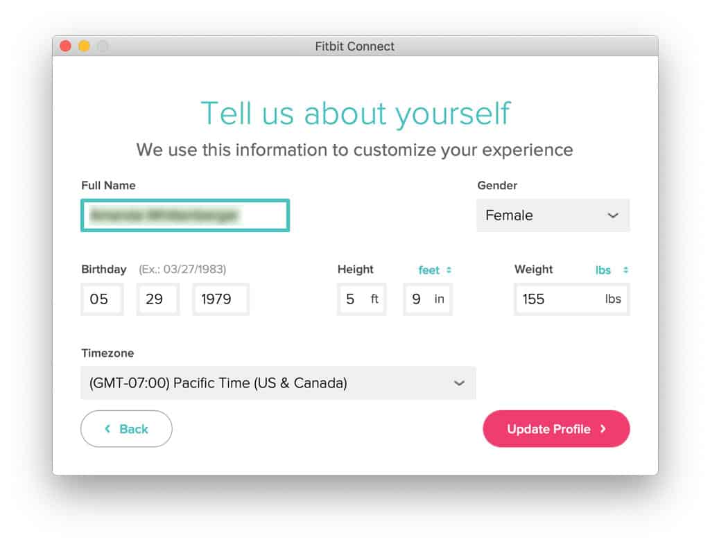 Change your real name with Fitbit Connect