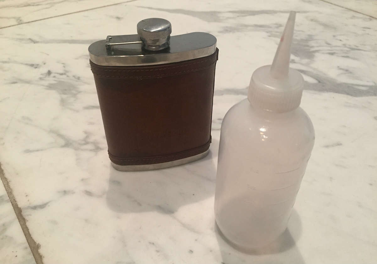 Fill the bottle with squeeze bottle