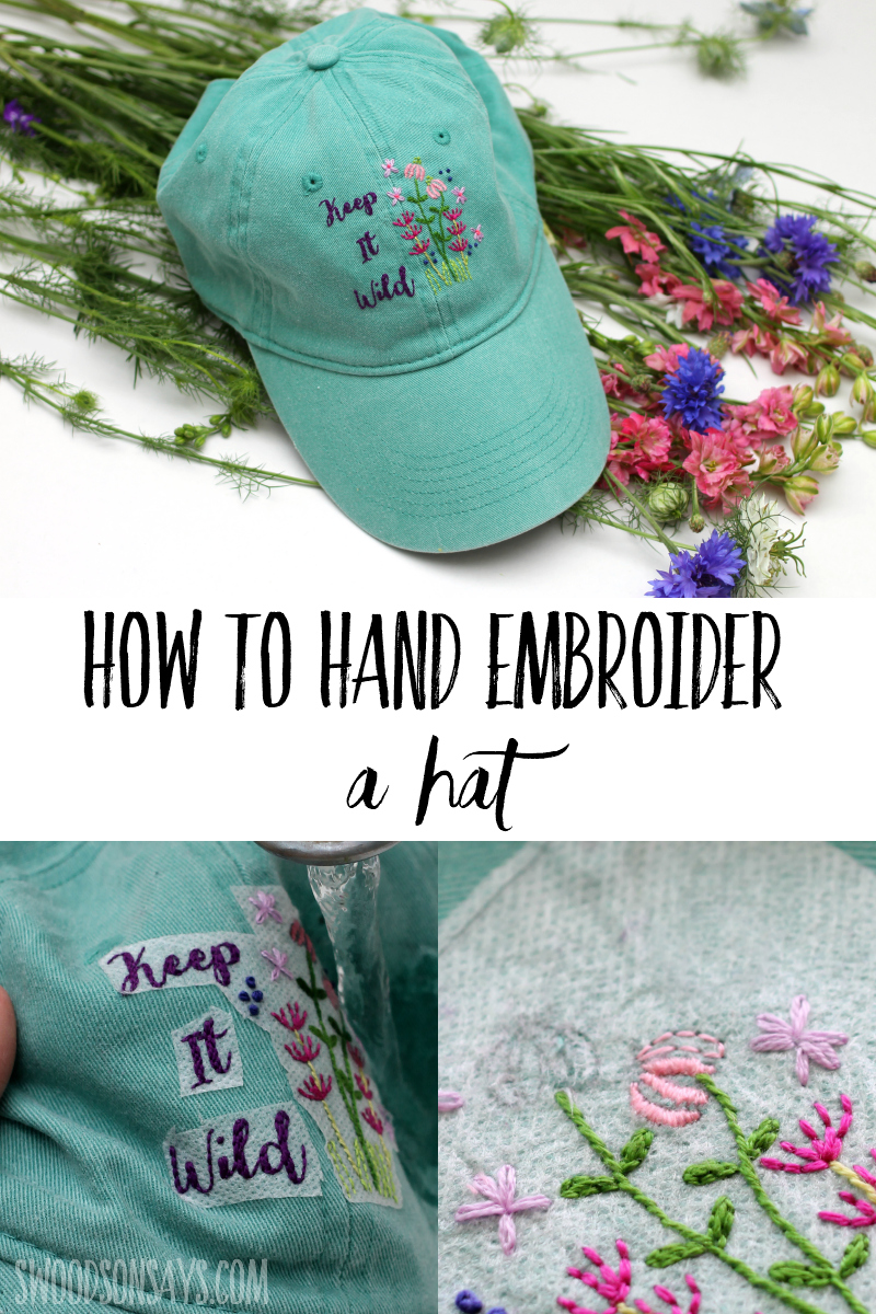 hand-embroidered baseball cap