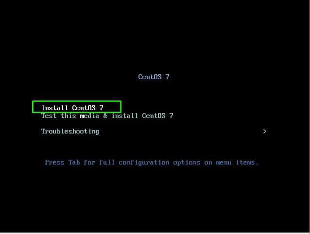 Select Language for CentOS 7