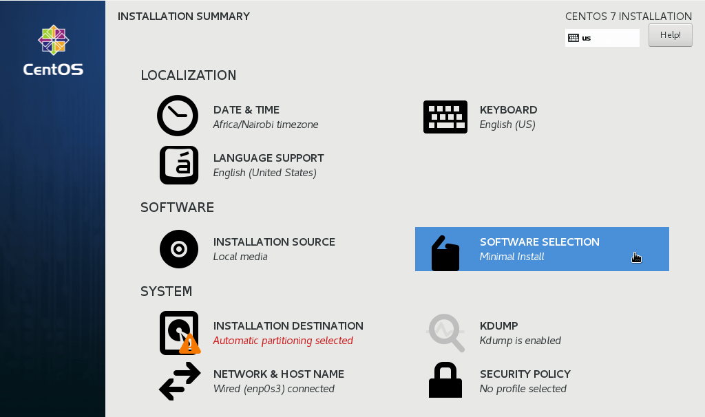 Select Install Destination