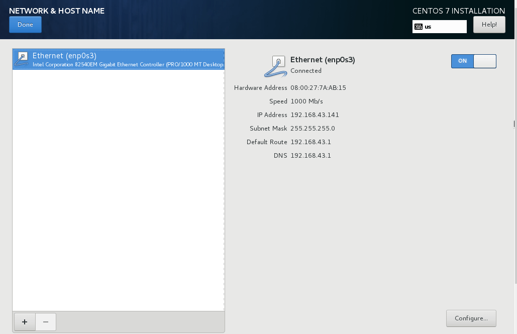 Set Static IP Address on CentOS 7