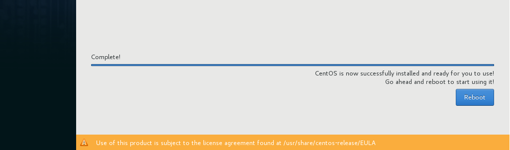 Accept CentOS 7 Agreement