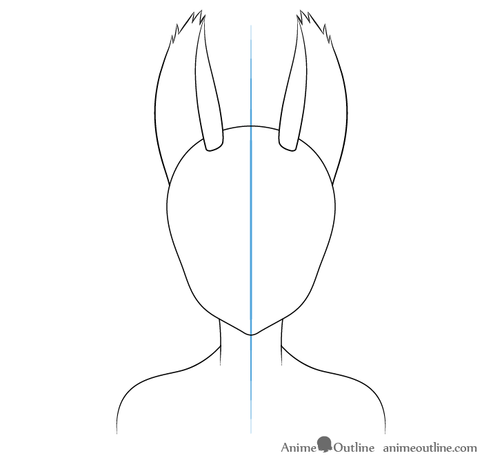 Anime girl wolf ears drawing