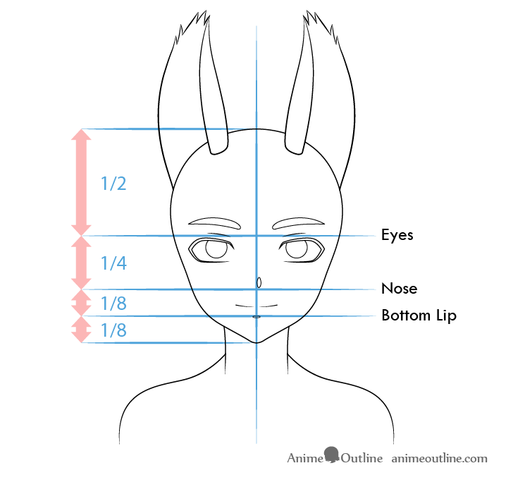 Draw the wolf's facial features