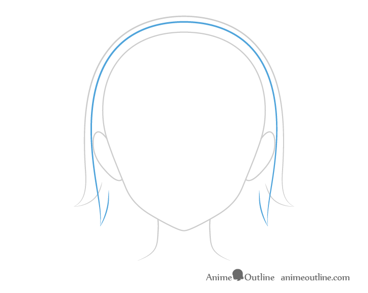 Anime head wet vs dry hair drawing