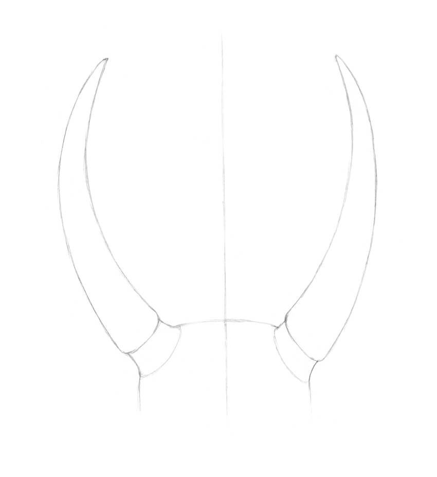 Drawing the core lines of the horns